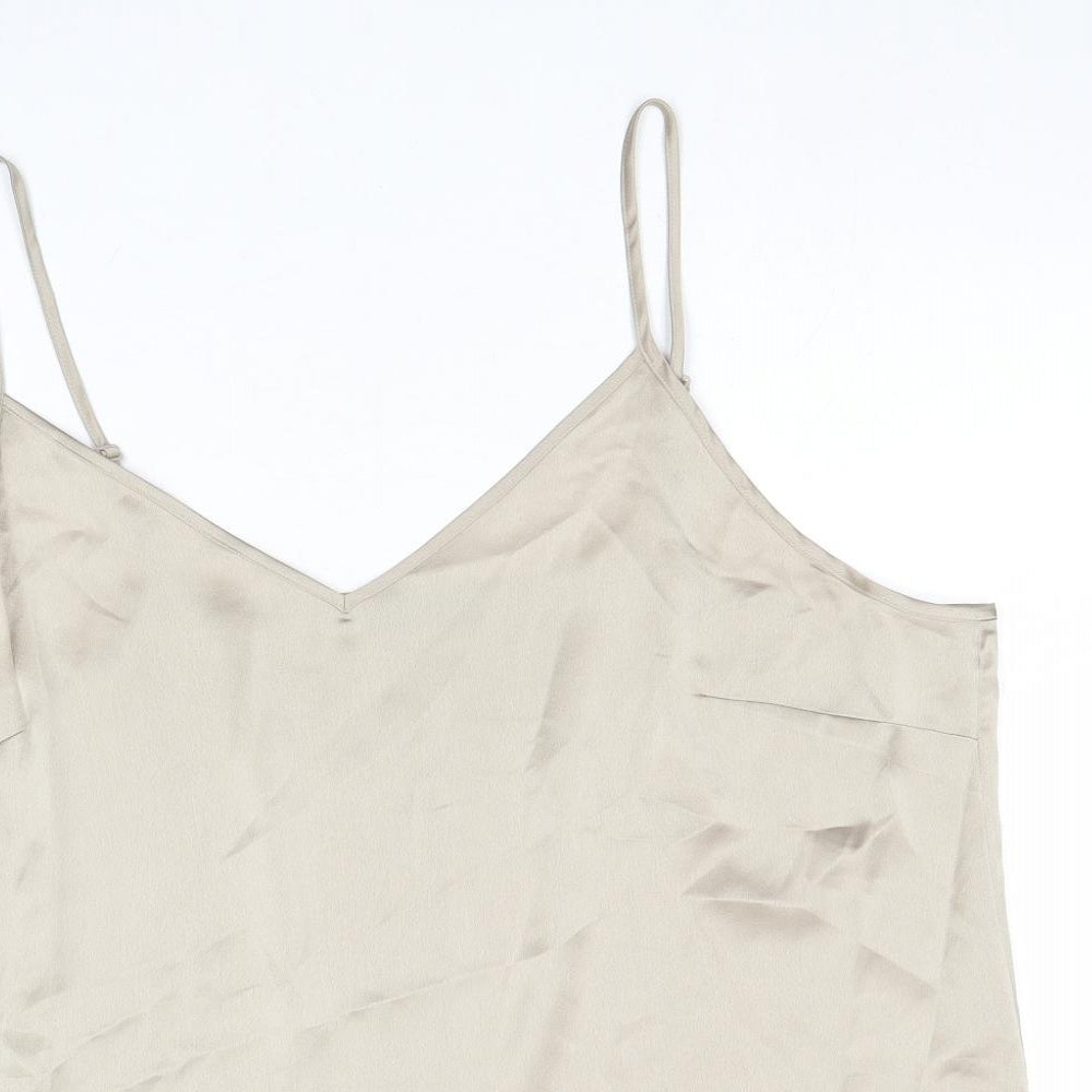Marks and Spencer Womens Gold Polyester Camisole Tank Size 18 V-Neck