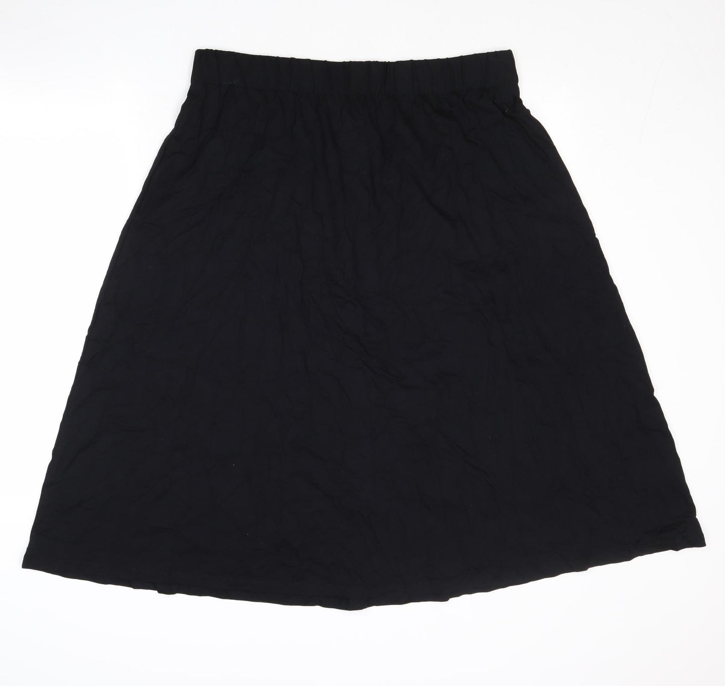 Marks and Spencer Womens Black Viscose Swing Skirt Size 16