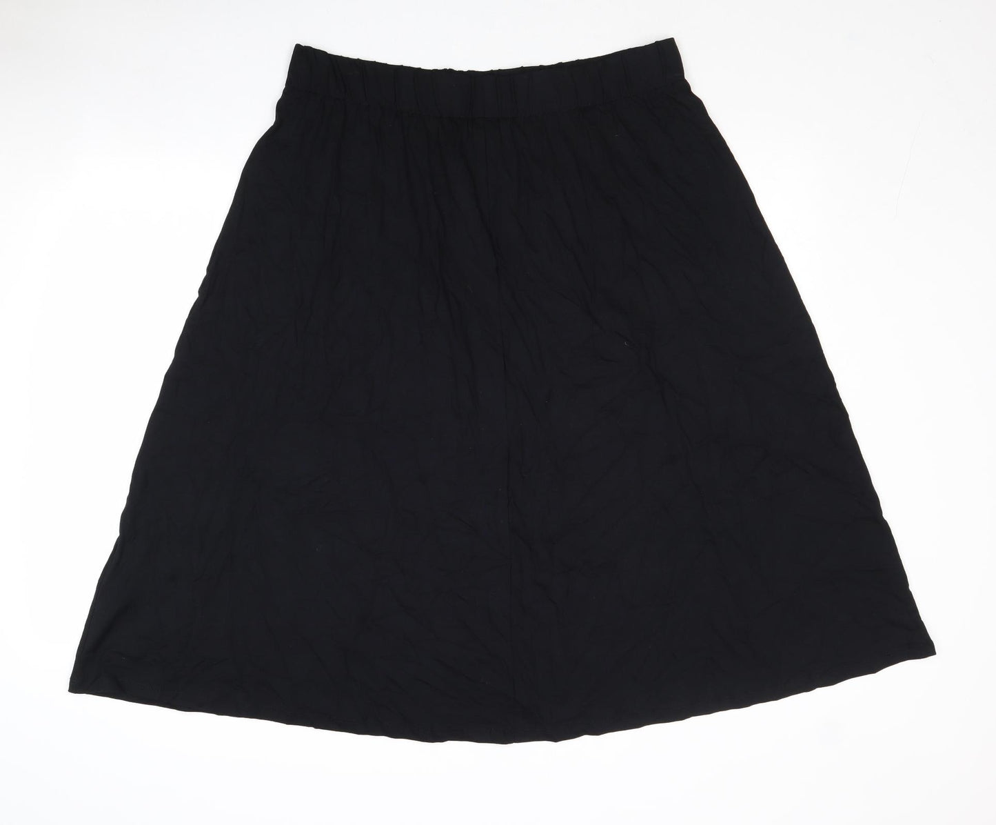 Marks and Spencer Womens Black Viscose Swing Skirt Size 16