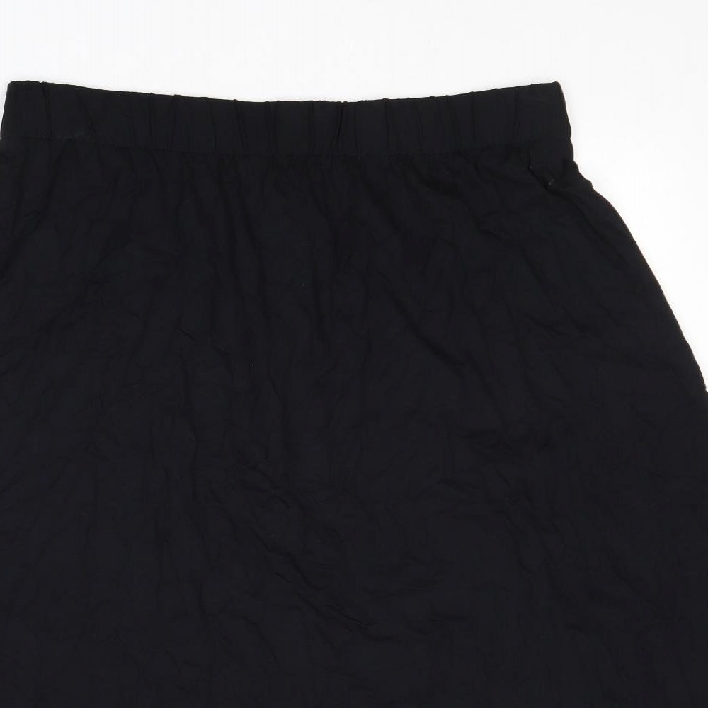 Marks and Spencer Womens Black Viscose Swing Skirt Size 16