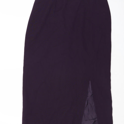 JFW Womens Purple Polyester Straight & Pencil Skirt Size 12 Zip