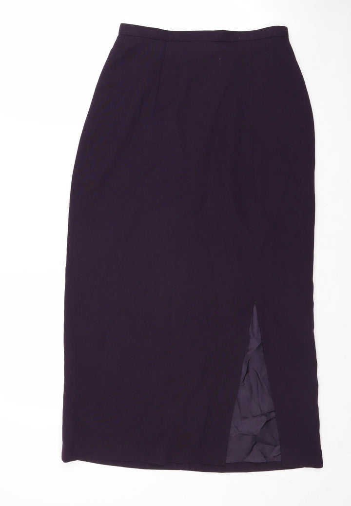 JFW Womens Purple Polyester Straight & Pencil Skirt Size 12 Zip