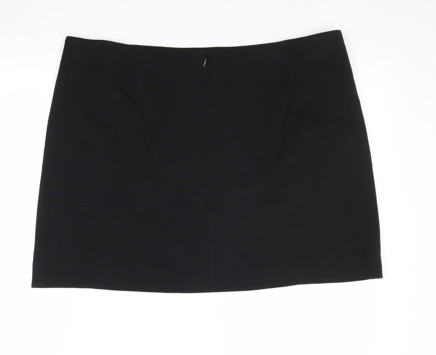 Marks and Spencer Womens Black Polyester A-Line Skirt Size 20 Zip