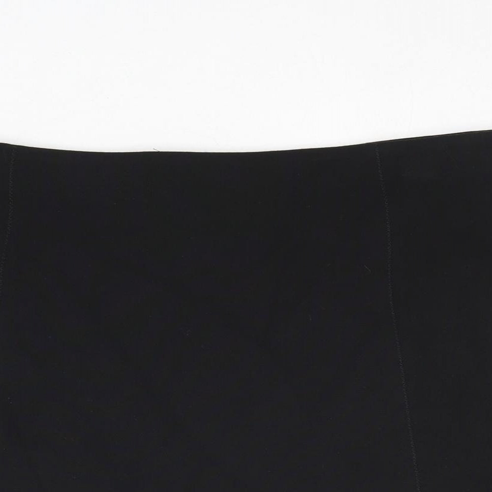 Marks and Spencer Womens Black Polyester A-Line Skirt Size 20 Zip