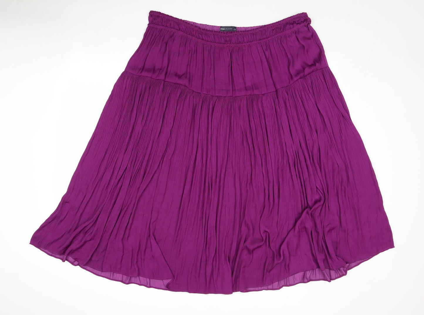 Marks and Spencer Womens Purple Polyester Swing Skirt Size 20