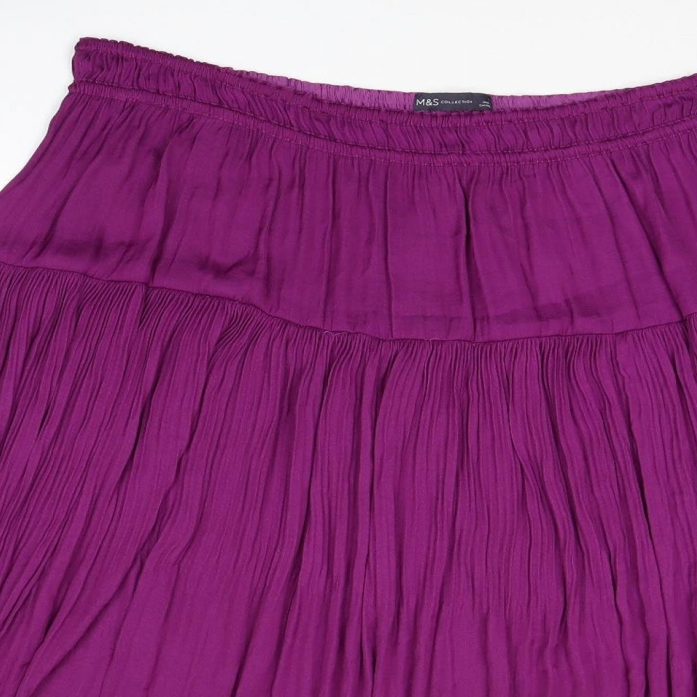 Marks and Spencer Womens Purple Polyester Swing Skirt Size 20