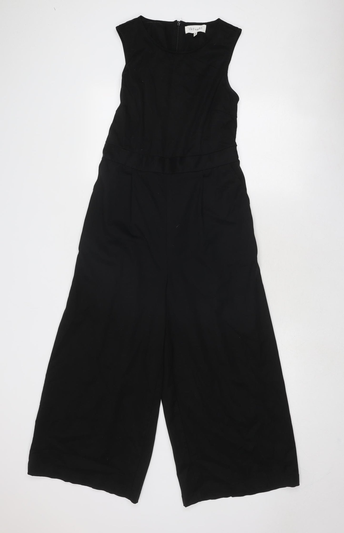 Thought Womens Black Cotton Jumpsuit One-Piece Size 8 Zip