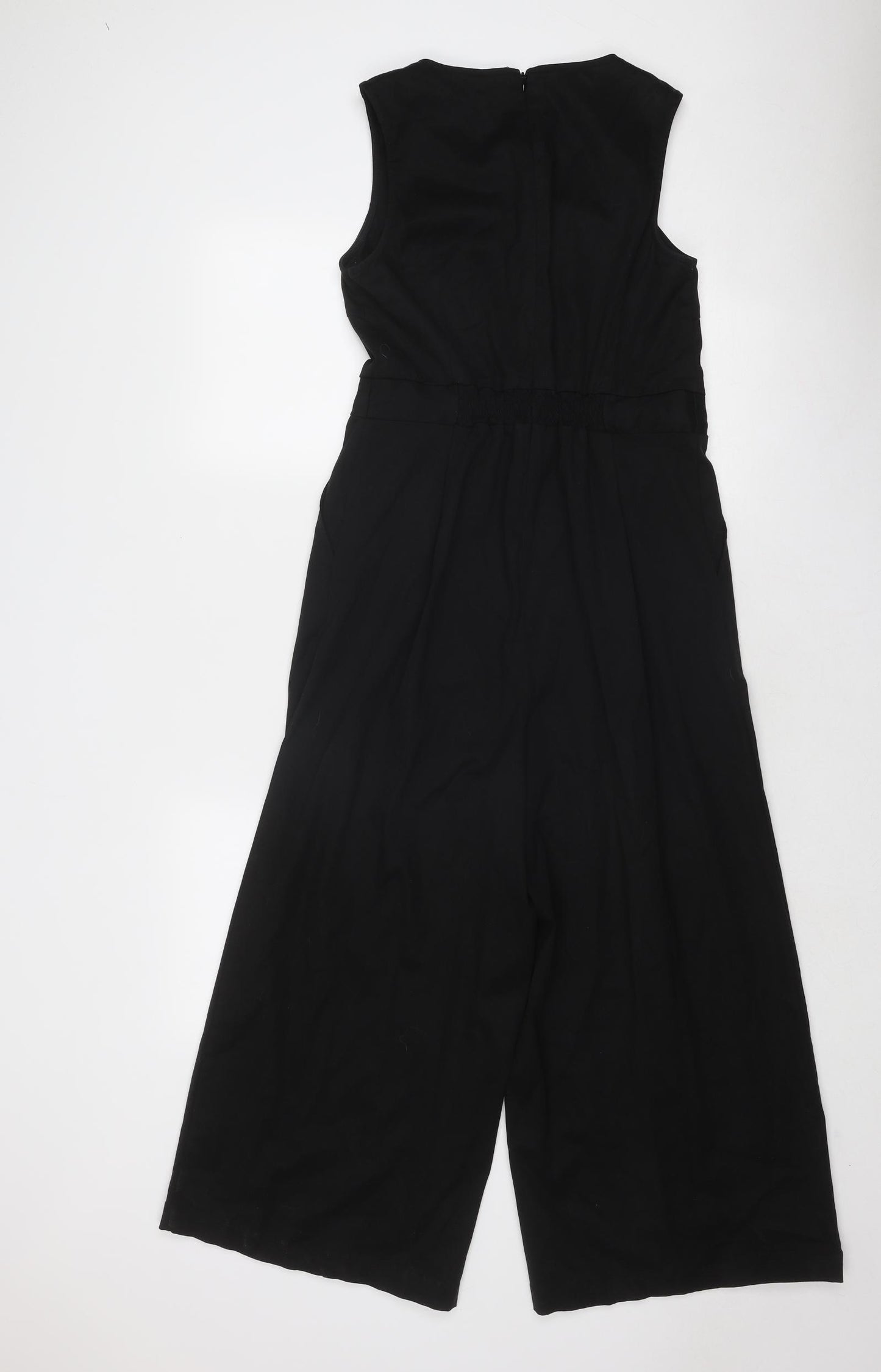 Thought Womens Black Cotton Jumpsuit One-Piece Size 8 Zip