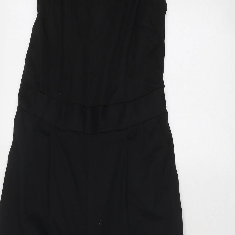 Thought Womens Black Cotton Jumpsuit One-Piece Size 8 Zip