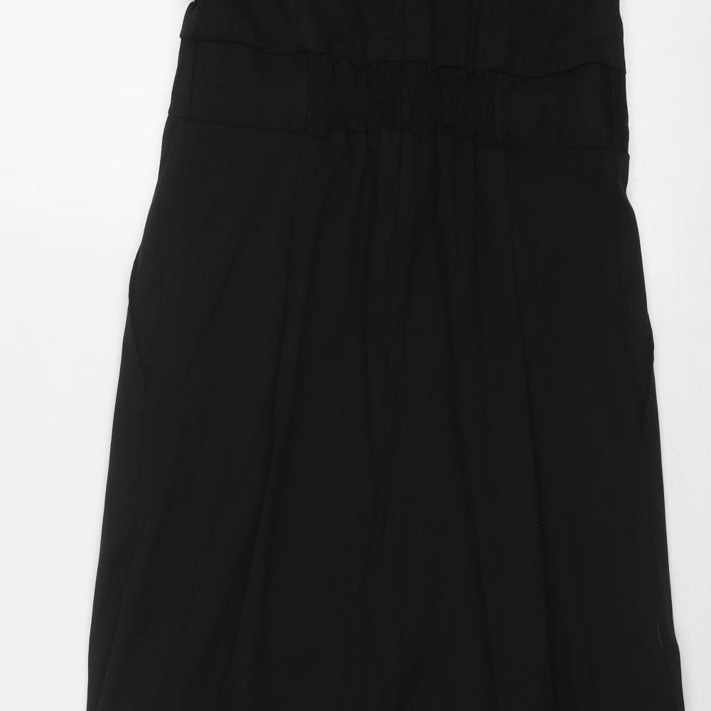 Thought Womens Black Cotton Jumpsuit One-Piece Size 8 Zip
