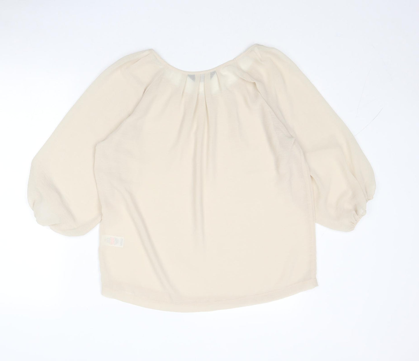 Dorothy Perkins Womens Beige Polyester Basic Blouse Size 12 Round Neck