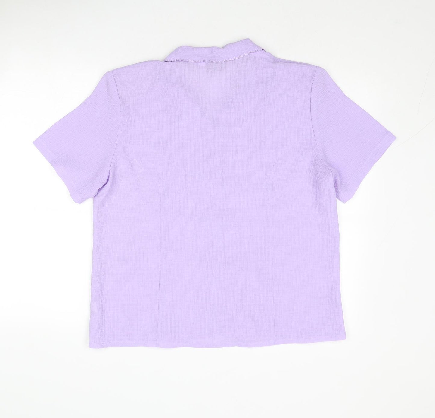 Adam Collection Womens Purple Polyester Basic Button-Up Size 16 Collared