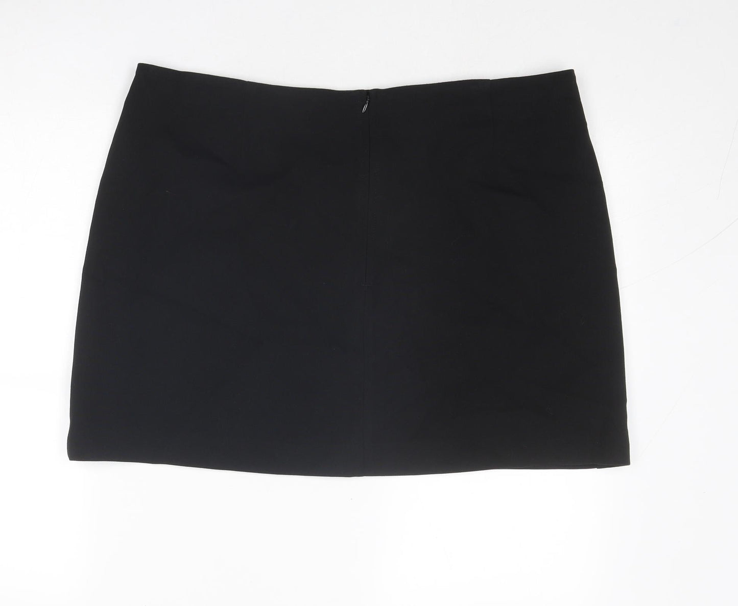 Marks and Spencer Womens Black Polyester A-Line Skirt Size 20 Zip