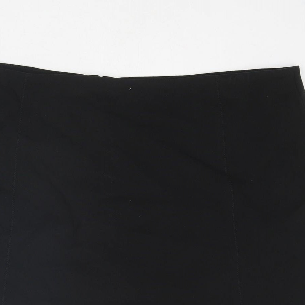 Marks and Spencer Womens Black Polyester A-Line Skirt Size 20 Zip