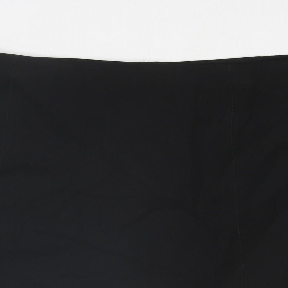 Marks and Spencer Womens Black Polyester A-Line Skirt Size 22 Zip