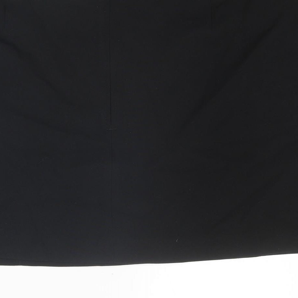 Marks and Spencer Womens Black Polyester A-Line Skirt Size 22 Zip