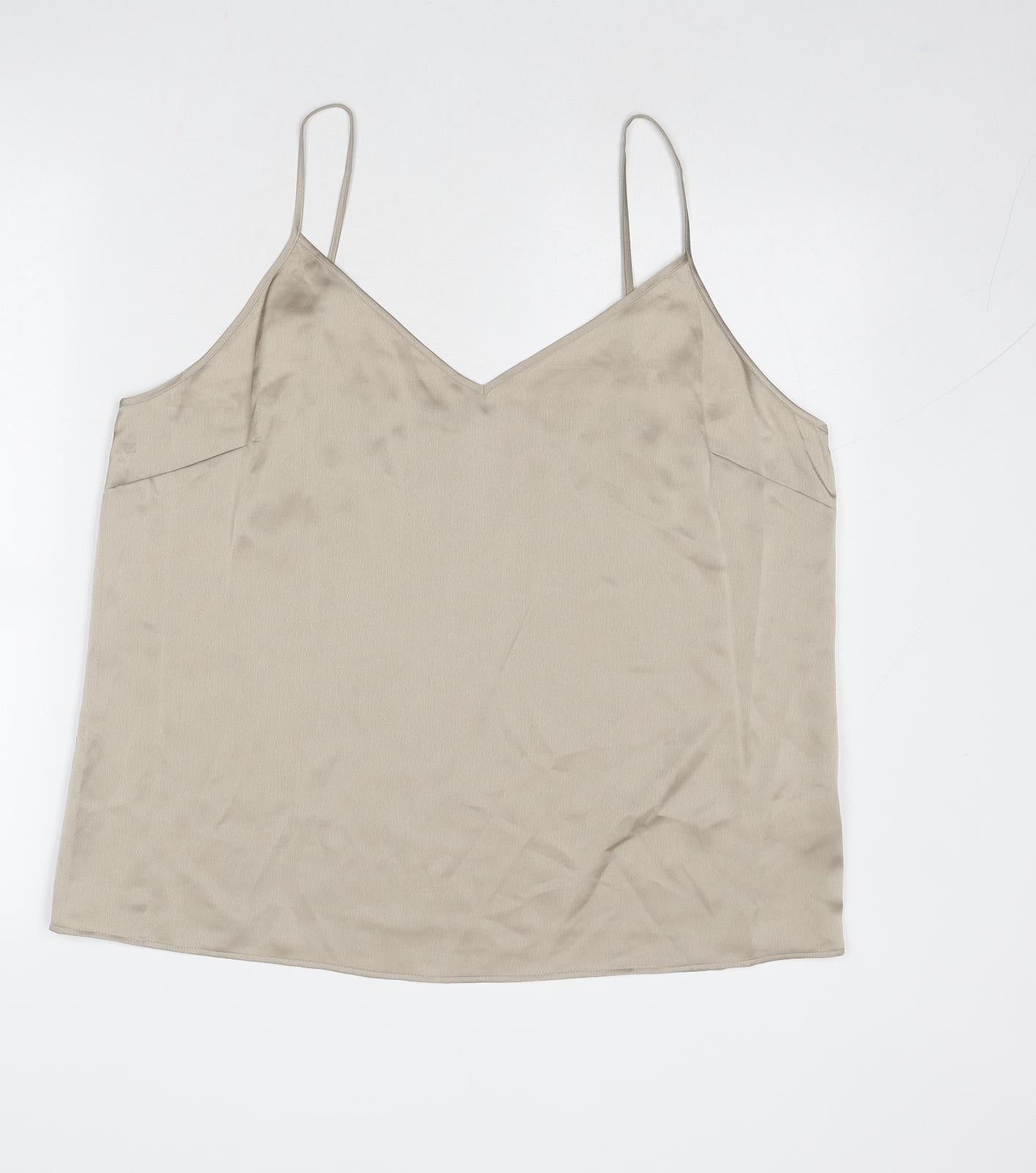 Marks and Spencer Womens Beige Polyester Camisole Tank Size 18 V-Neck