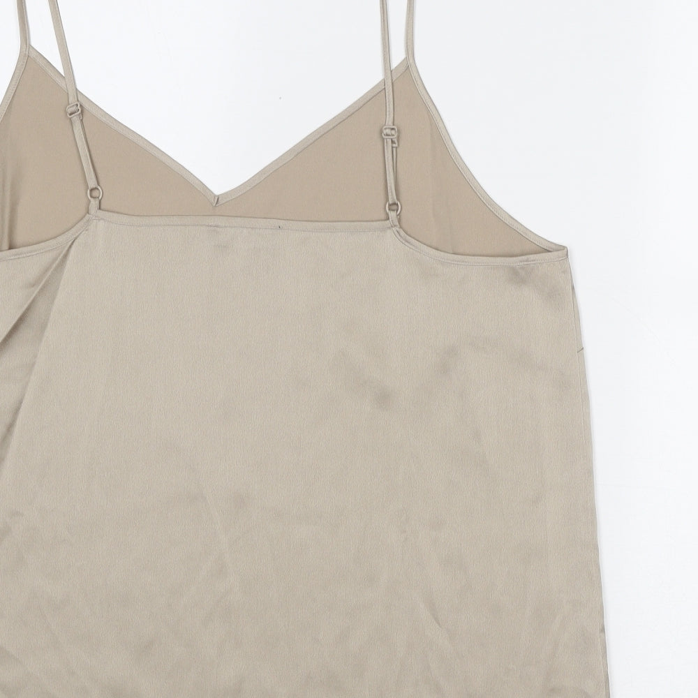 Marks and Spencer Womens Beige Polyester Camisole Tank Size 18 V-Neck