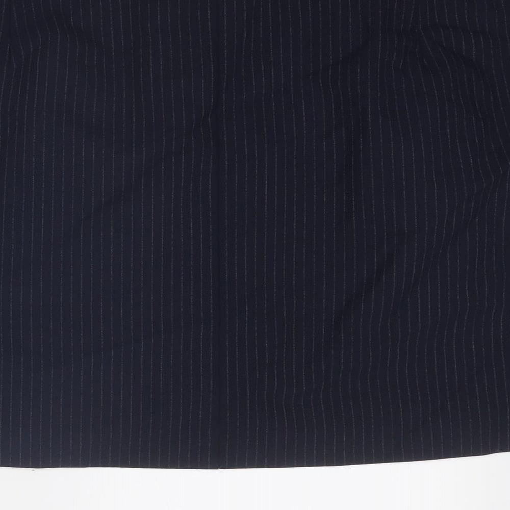 Marks and Spencer Womens Blue Striped Polyester A-Line Skirt Size 20 Zip