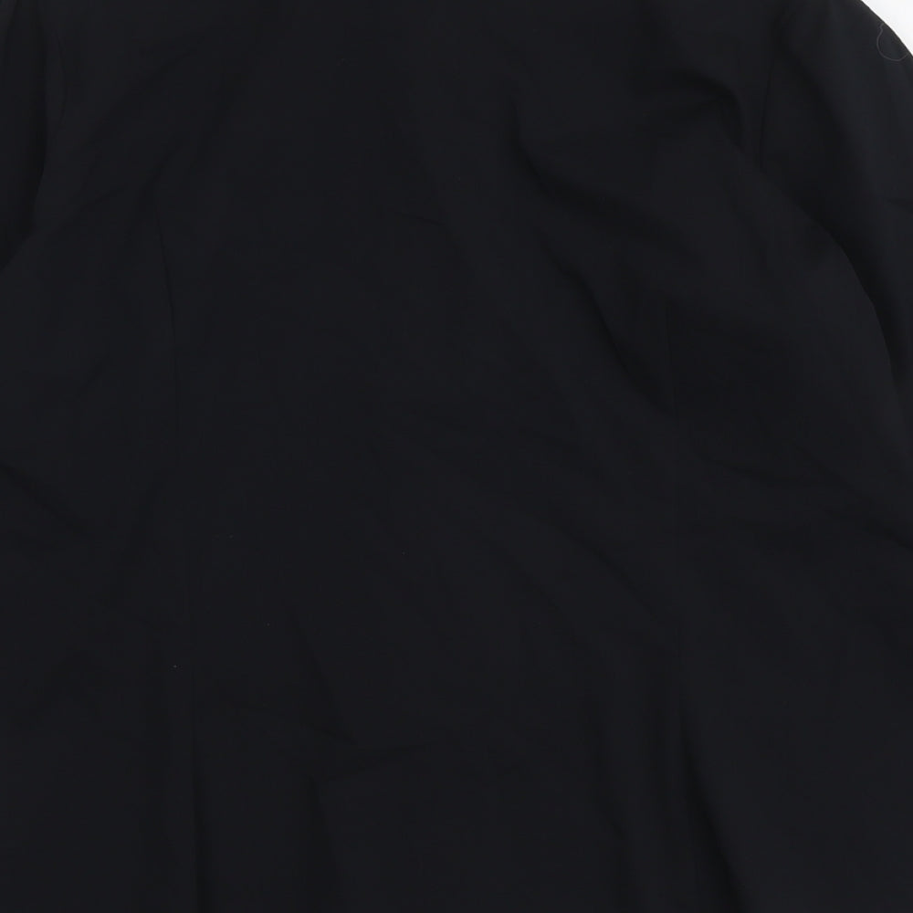 Marks and Spencer Womens Black Polyester Basic Button-Up Size 16 Collared