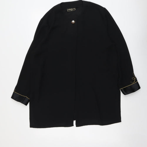 Legacy Womens Black Overcoat Coat Size 14 Button