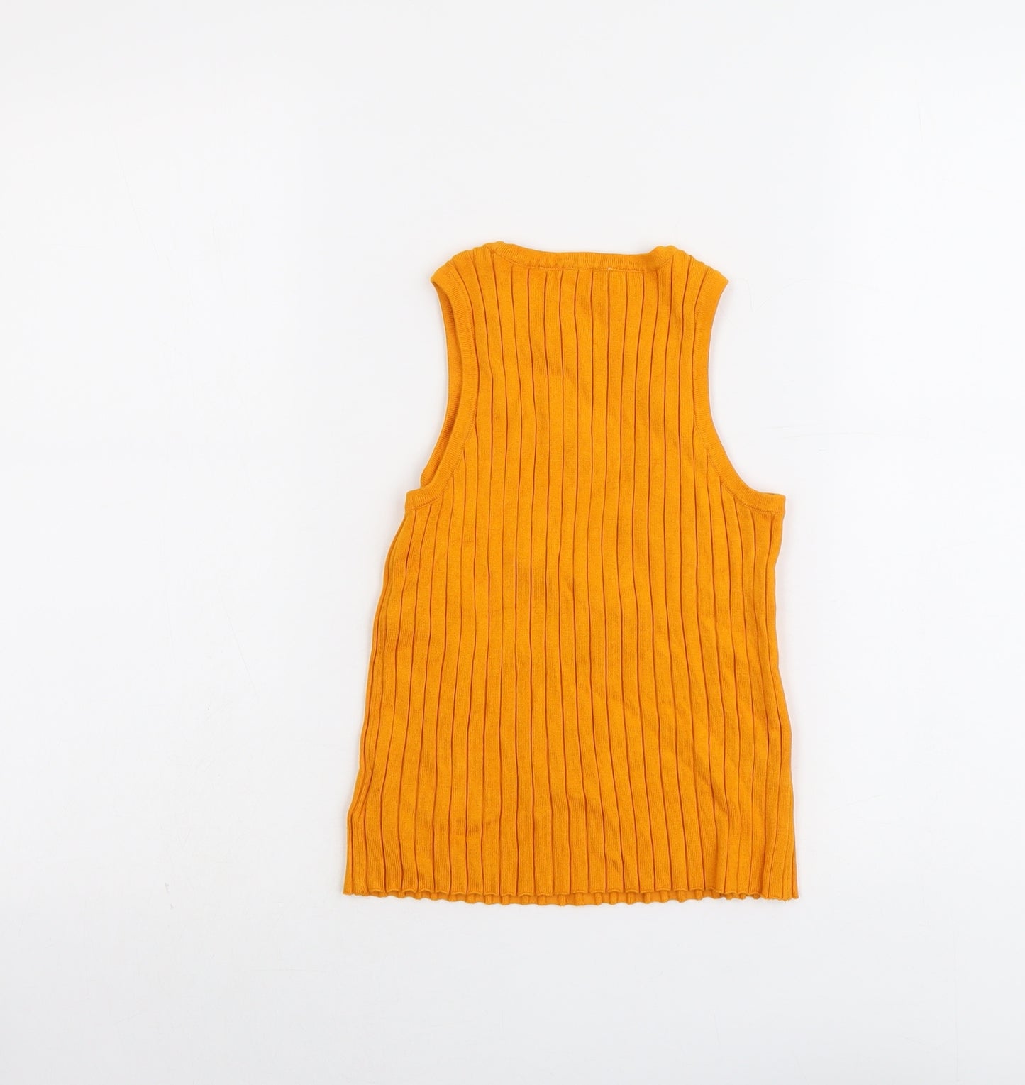 H&M Girls Orange Viscose Basic Tank Size 10-11 Years Round Neck Pullover
