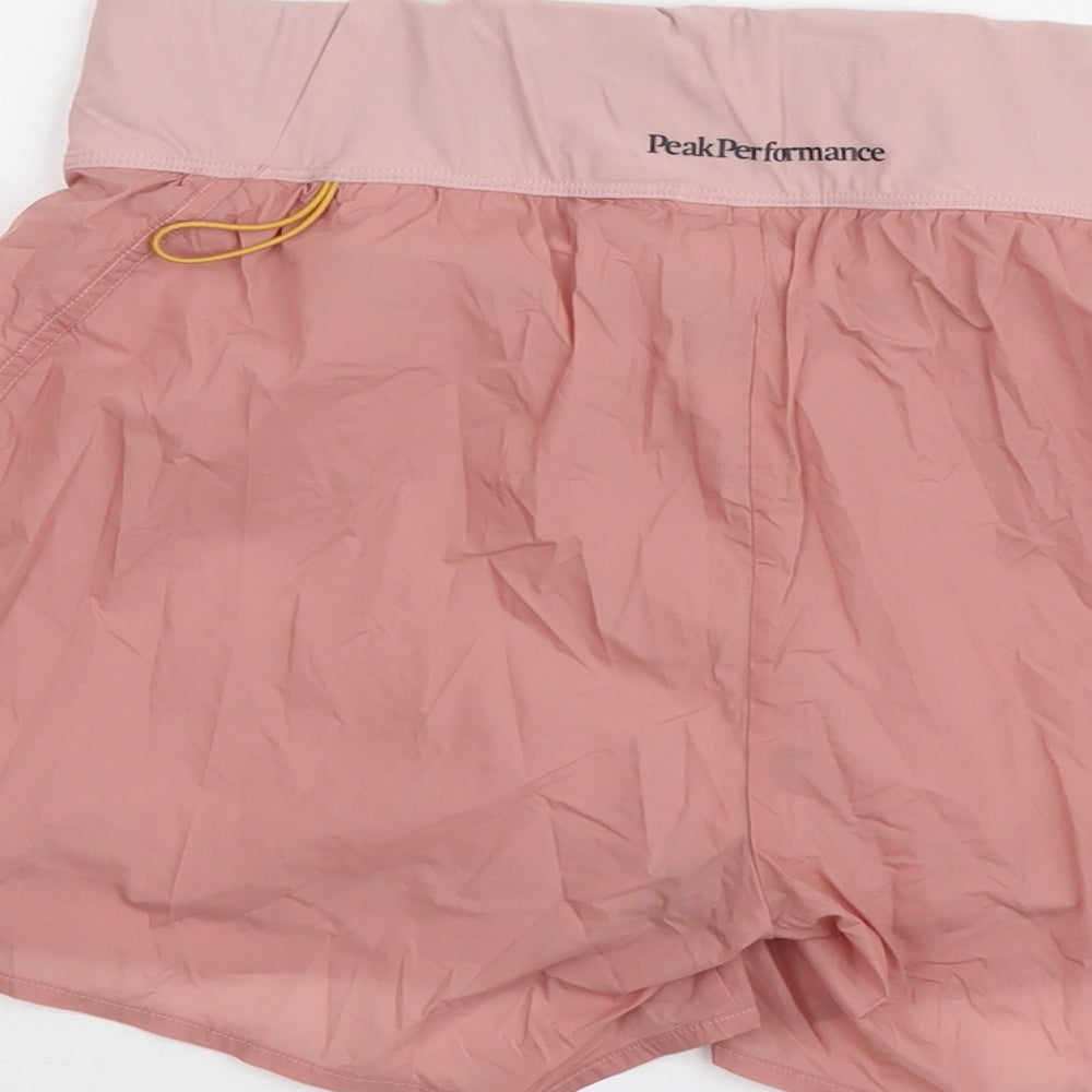 Peak Performance Womens Pink Polyamide Sweat Shorts Size M L4 in Regular