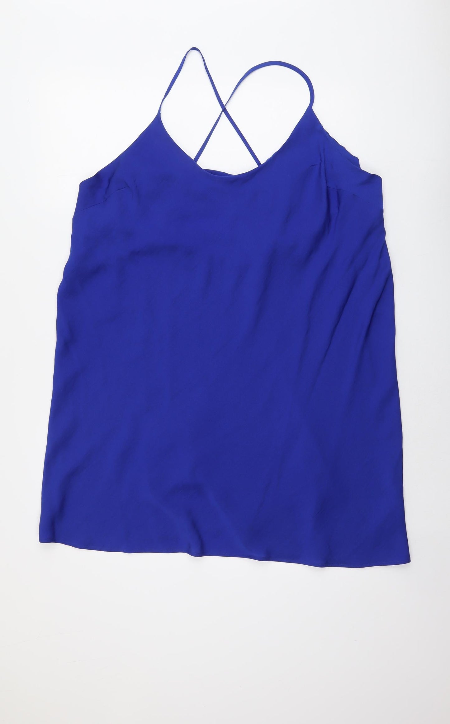 Marks and Spencer Womens Blue Polyester Camisole Tank Size 20 Round Neck