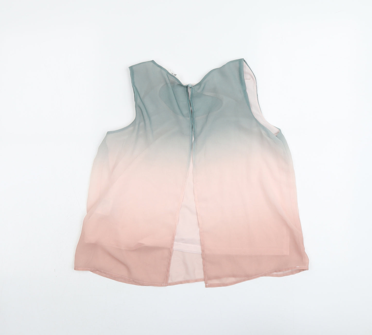 H&M Girls Pink Polyester Basic Tank Size 13-14 Years Round Neck Button