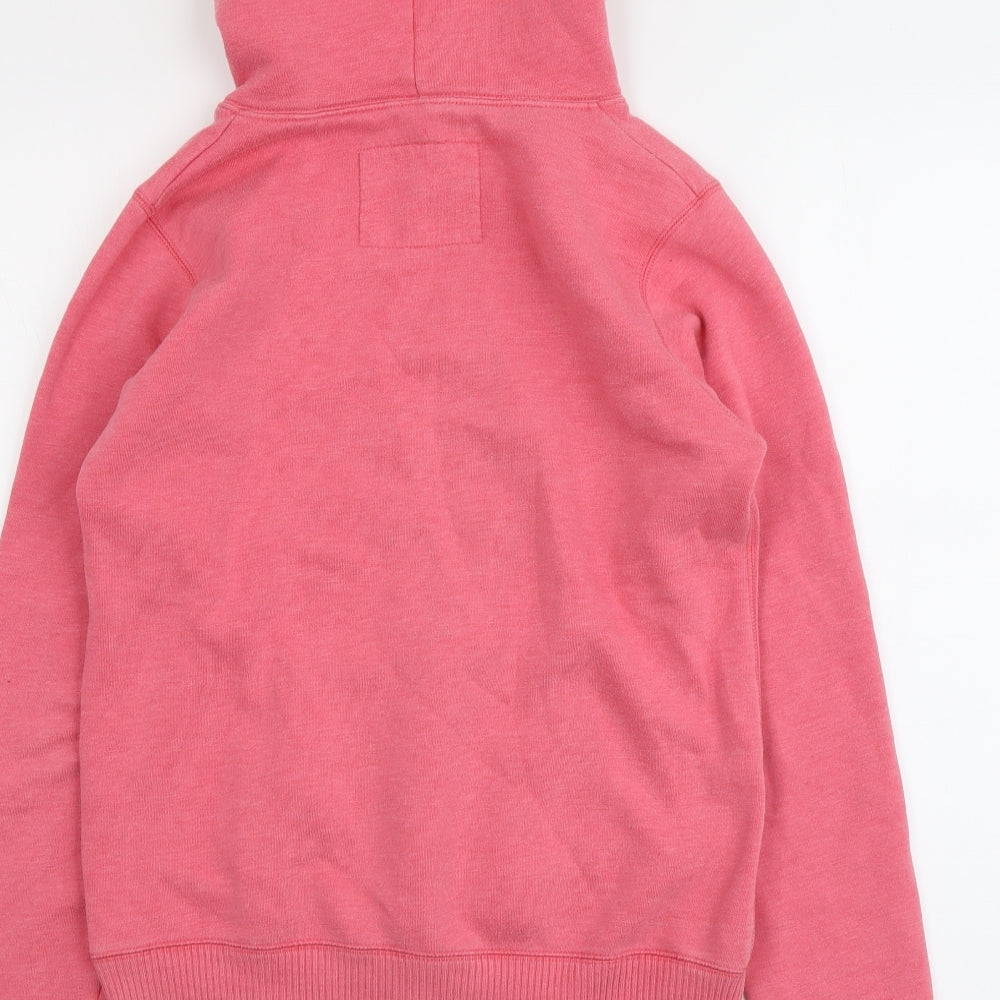 Jack Wills Womens Pink Cotton Pullover Hoodie Size 10 Pullover