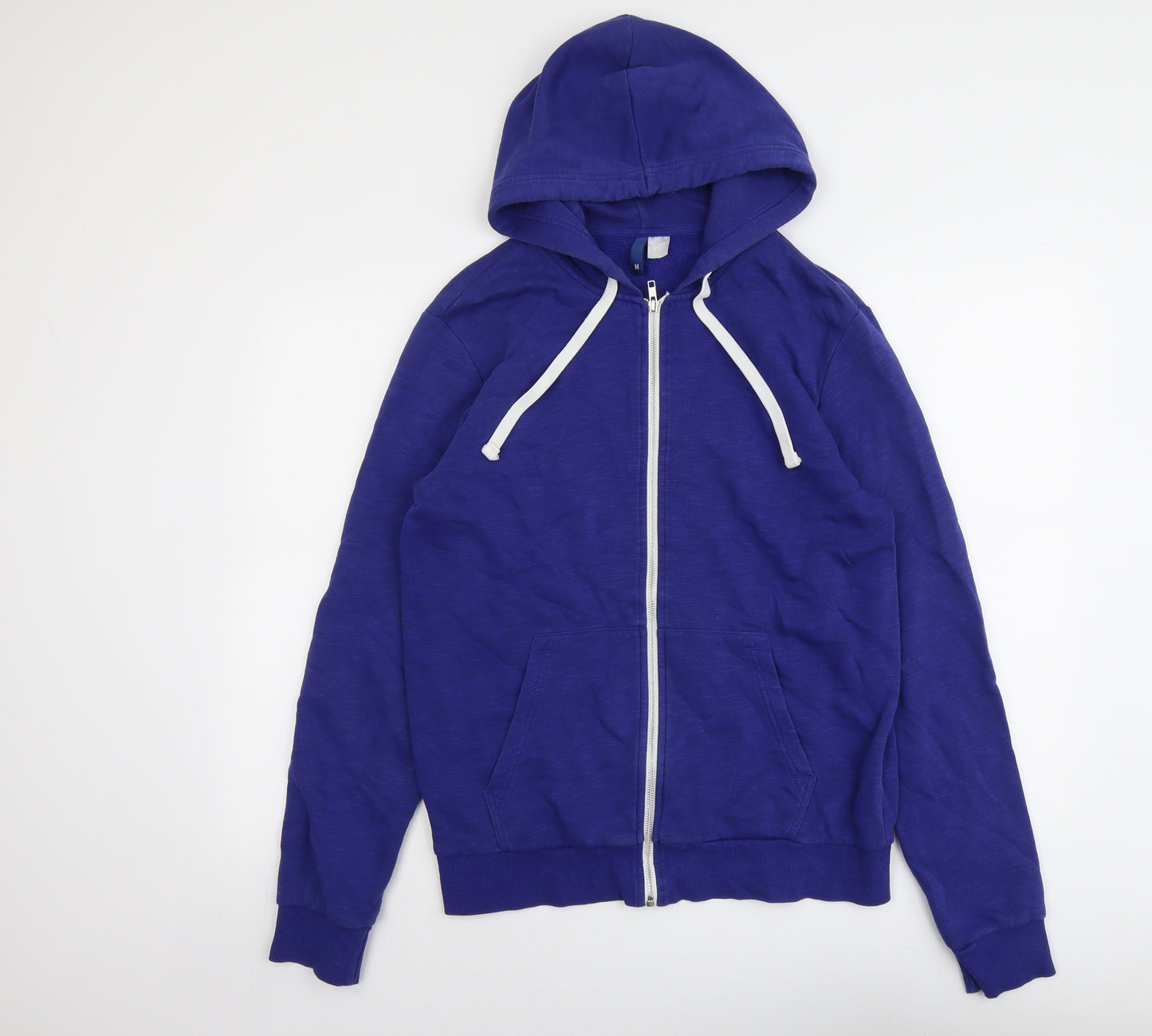 H&M Mens Blue Cotton Full Zip Hoodie Size M