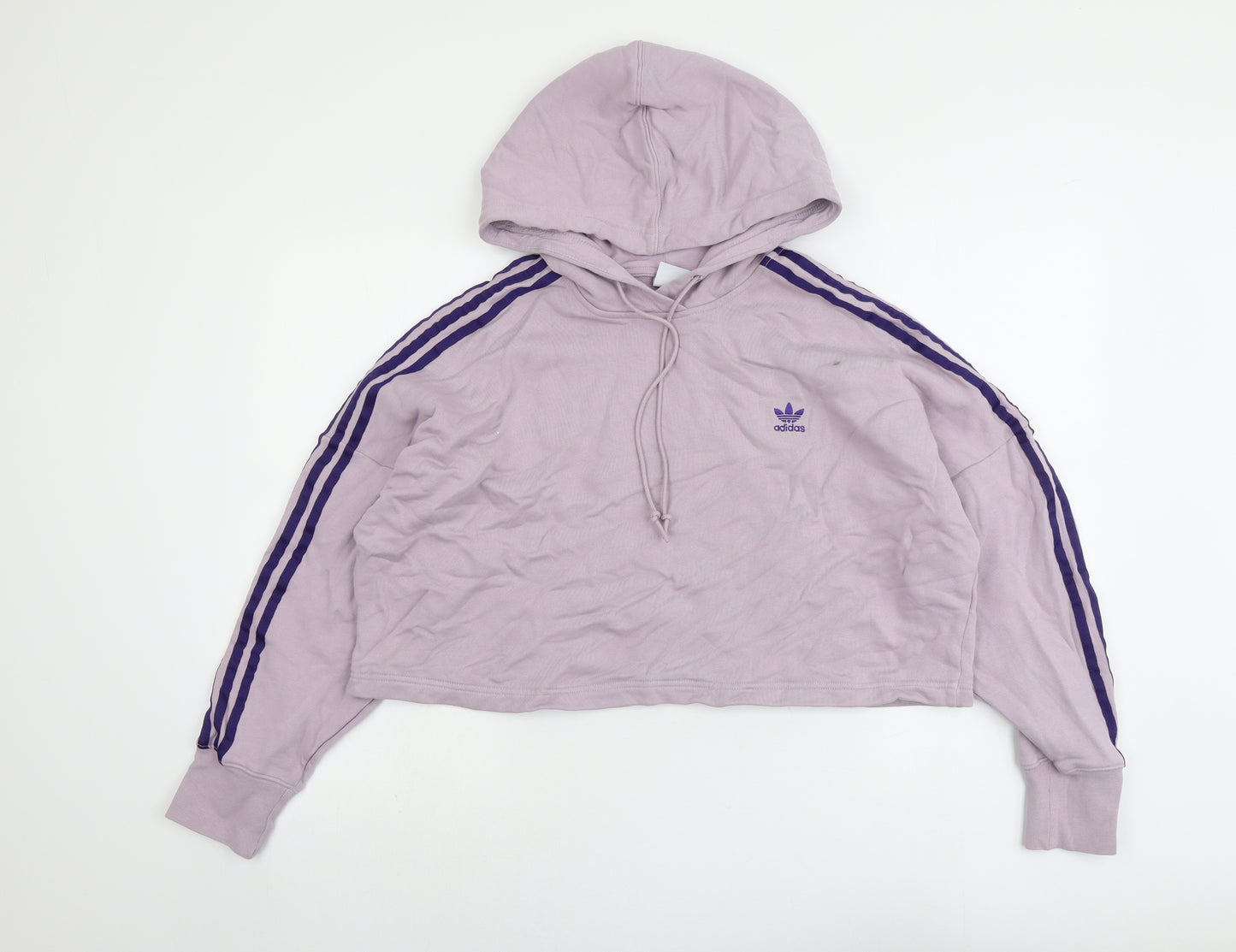 adidas Womens Purple Cotton Pullover Hoodie Size 12 Pullover