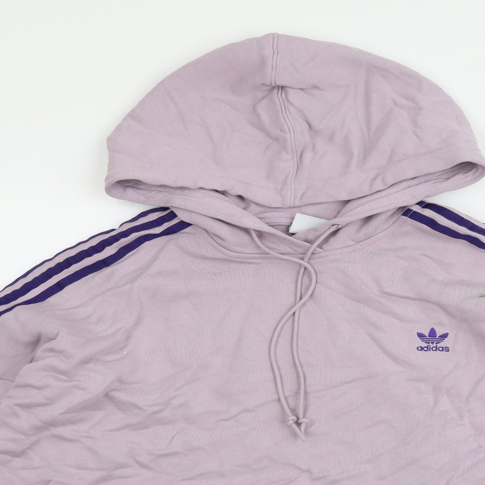 adidas Womens Purple Cotton Pullover Hoodie Size 12 Pullover