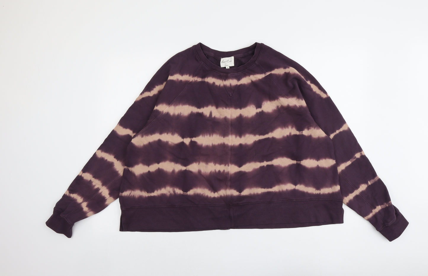 NEXT Womens Purple Geometric Cotton Pullover Sweatshirt Size M Pullover - Tie Dye Pattern