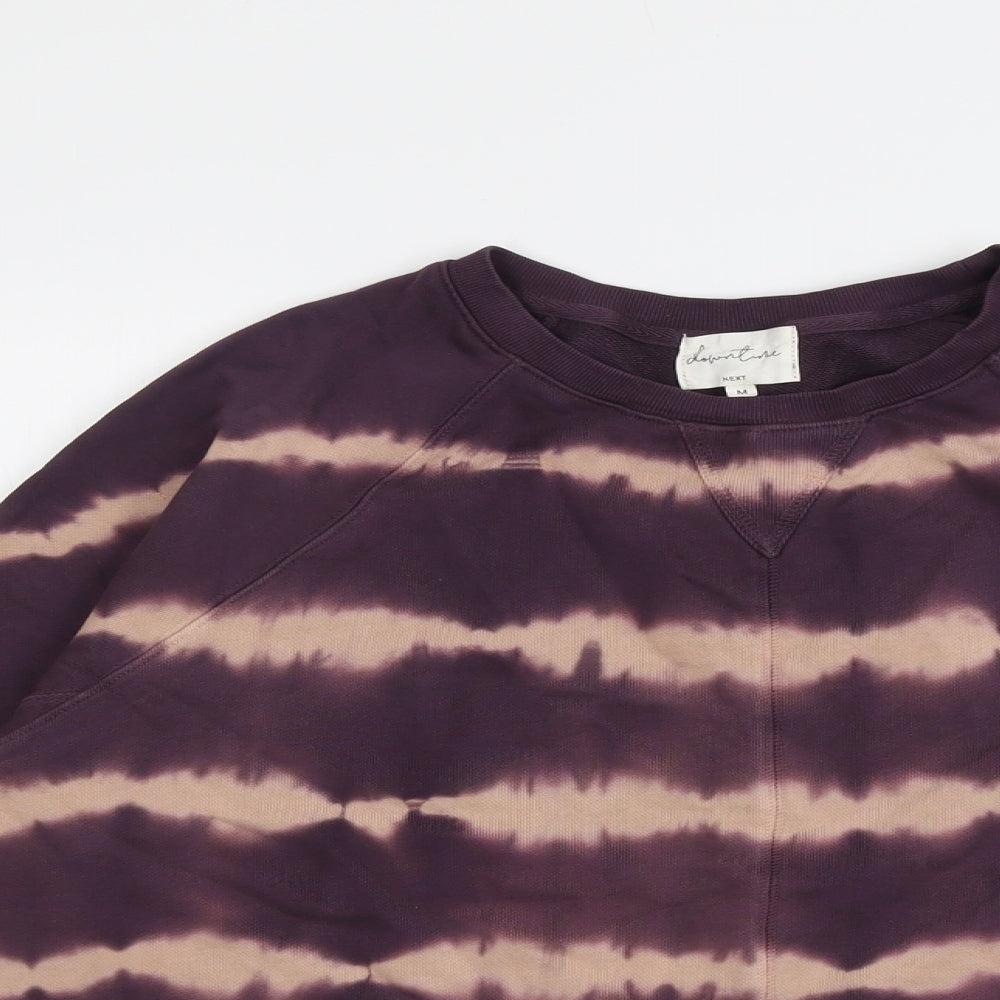 NEXT Womens Purple Geometric Cotton Pullover Sweatshirt Size M Pullover - Tie Dye Pattern