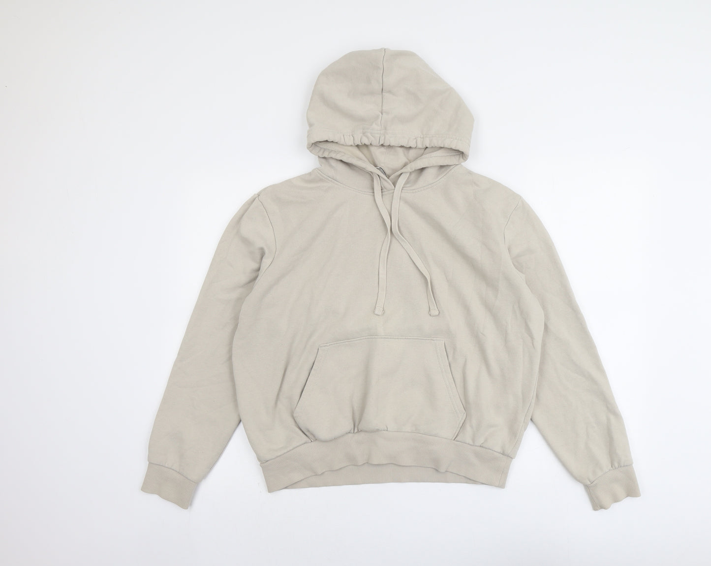H&M Womens Beige Cotton Pullover Hoodie Size M Pullover