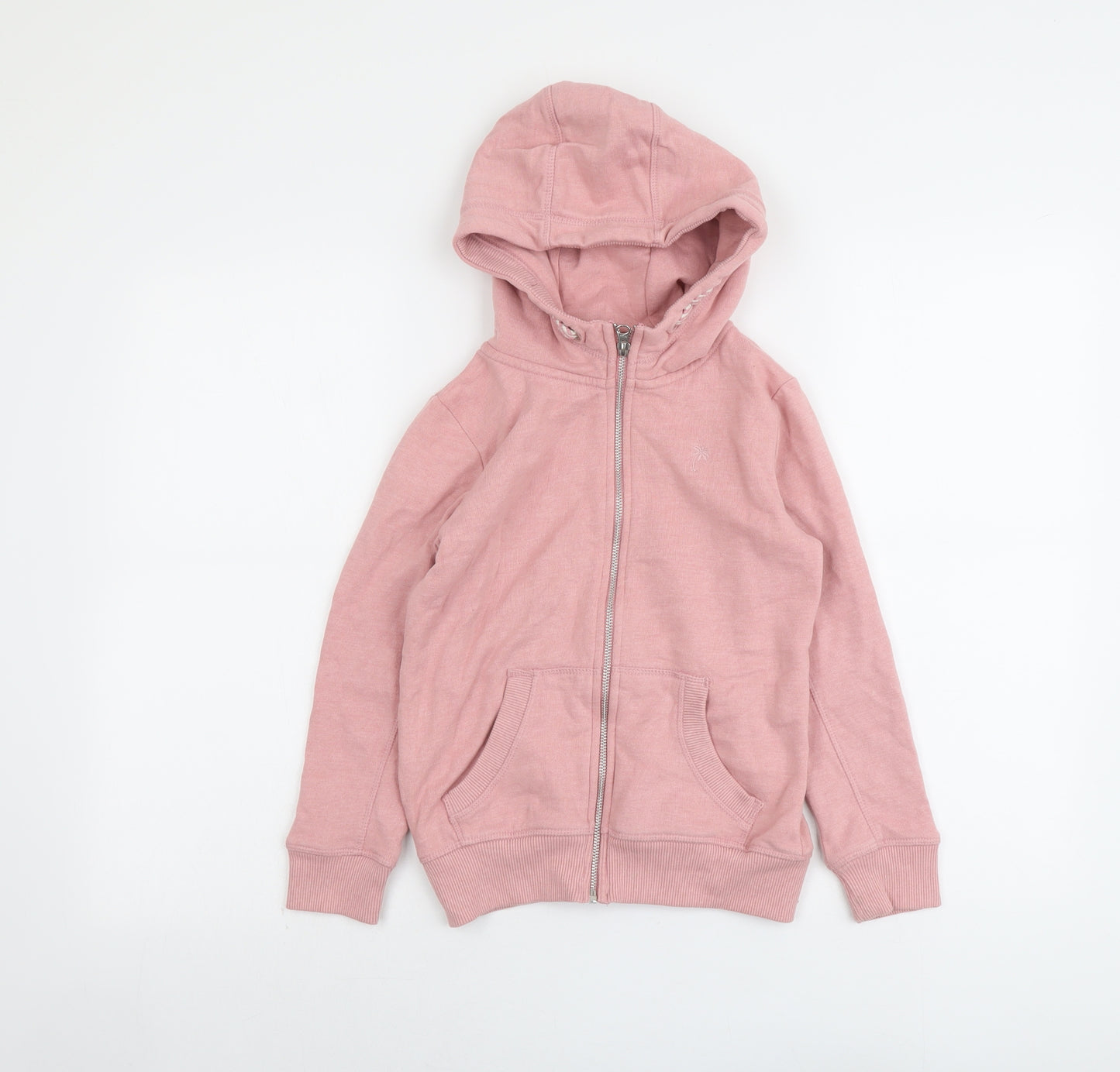 NEXT Girls Pink Cotton Full Zip Hoodie Size 8 Years Zip