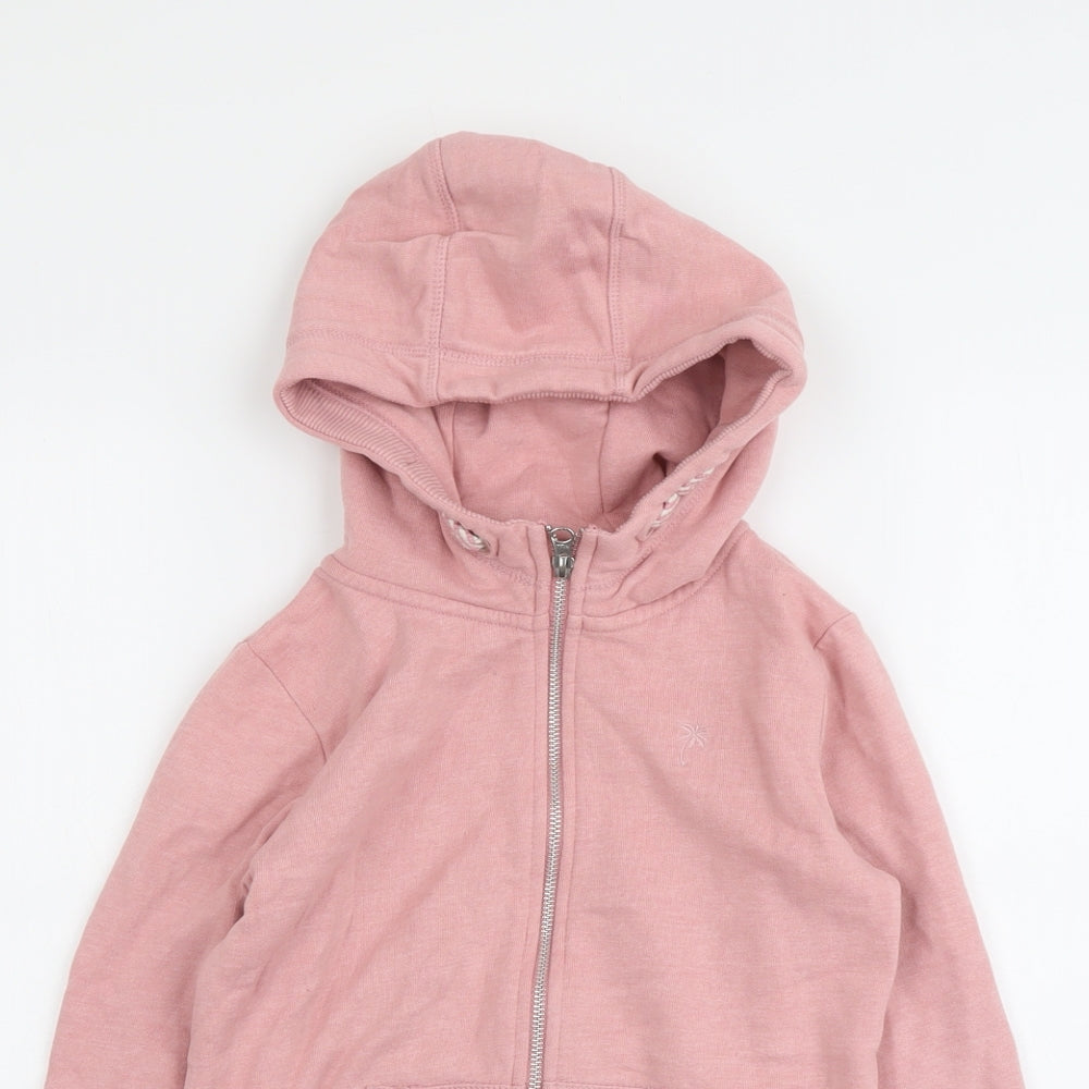 NEXT Girls Pink Cotton Full Zip Hoodie Size 8 Years Zip