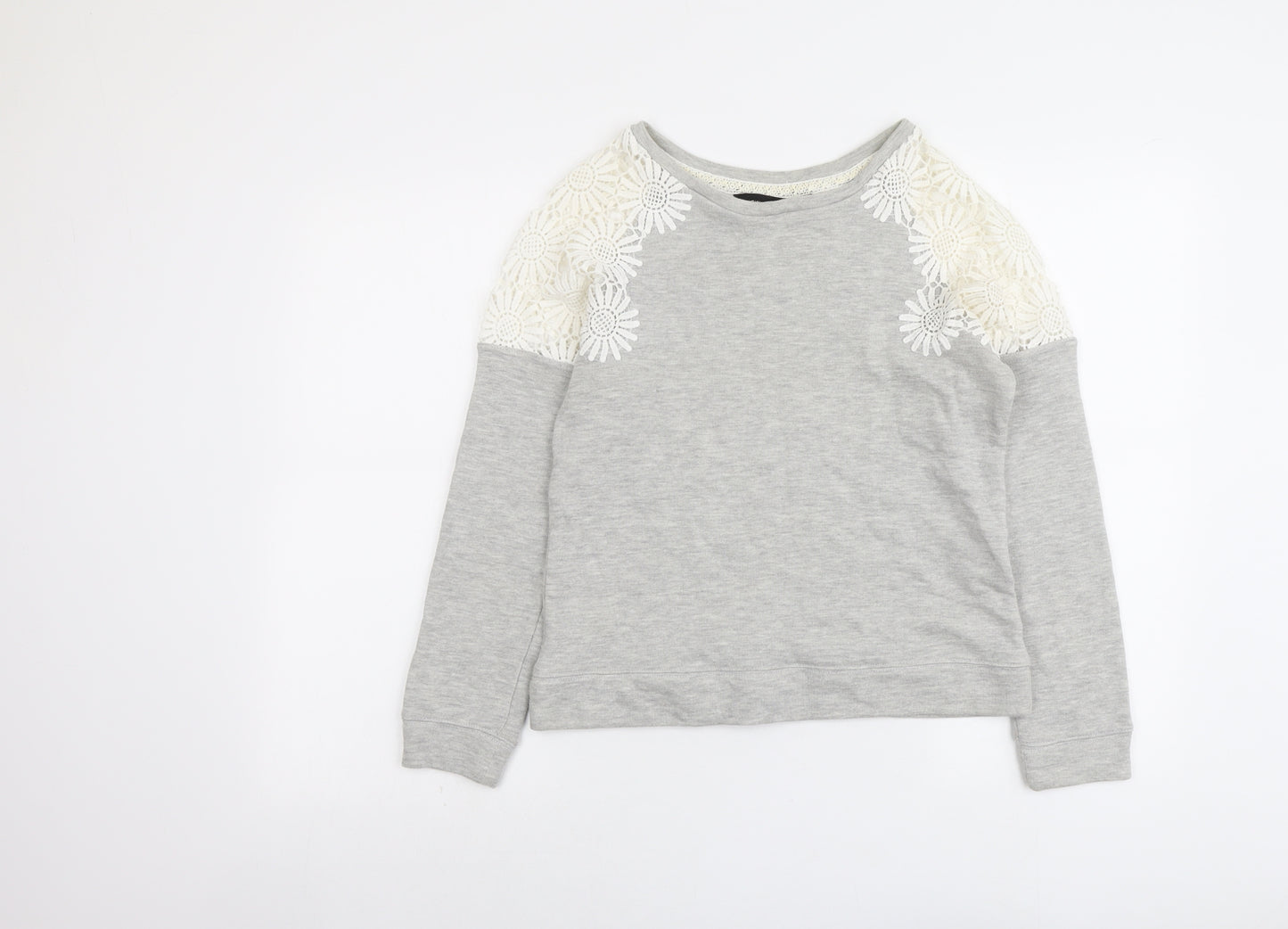 New Look Womens Grey Polyester Pullover Sweatshirt Size 10 Pullover