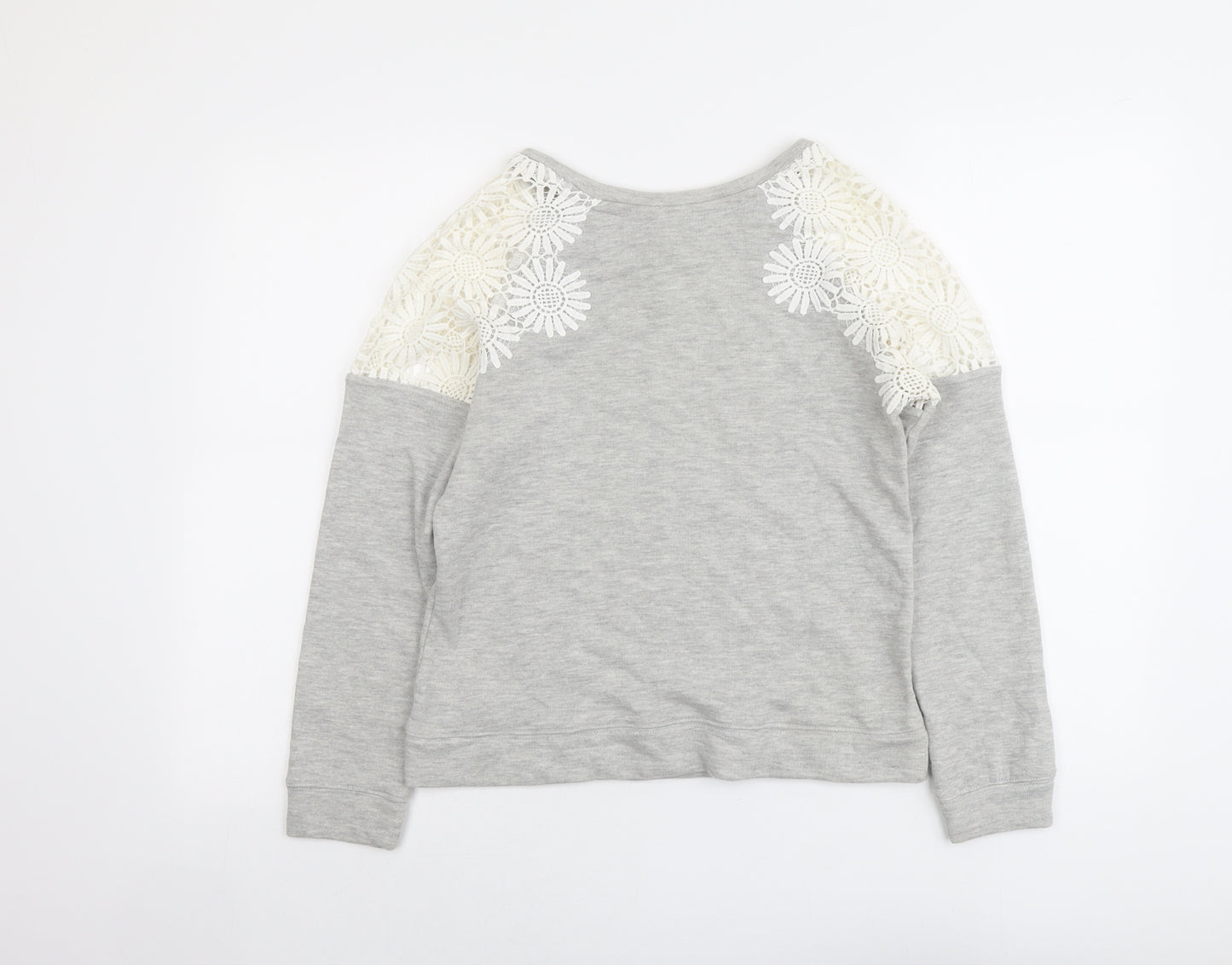 New Look Womens Grey Polyester Pullover Sweatshirt Size 10 Pullover