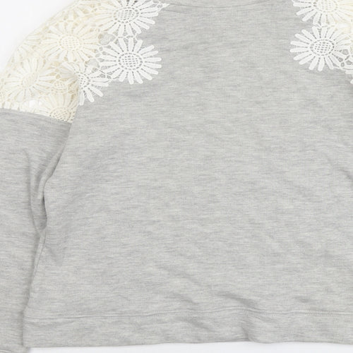New Look Womens Grey Polyester Pullover Sweatshirt Size 10 Pullover