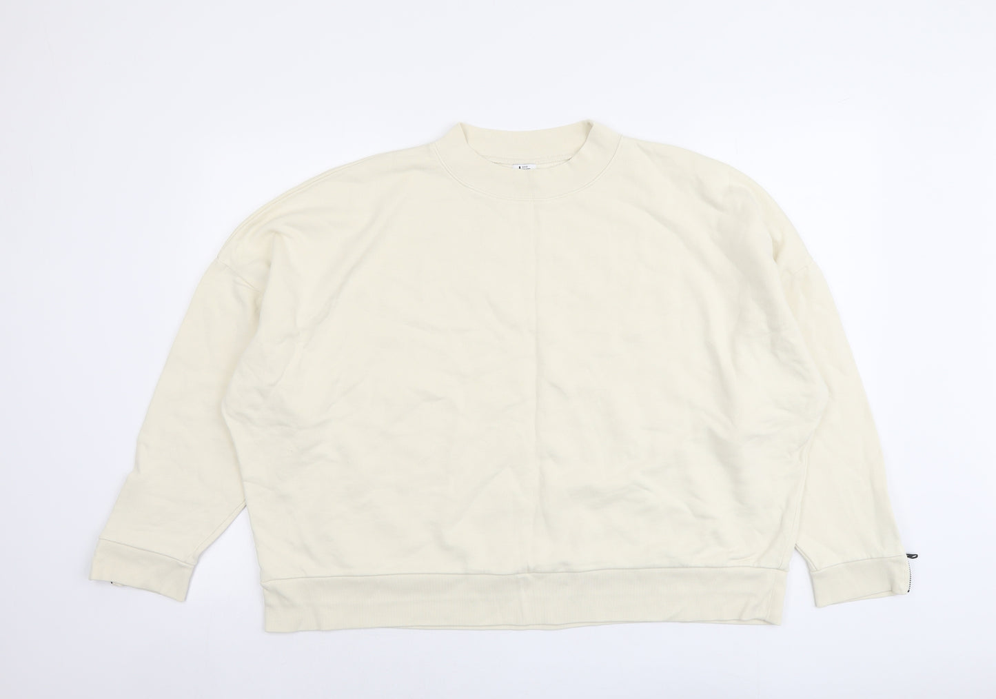John Lewis Womens Beige Cotton Pullover Sweatshirt Size L Pullover