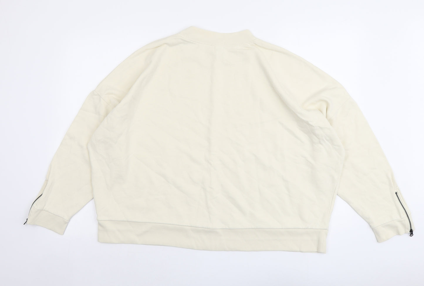 John Lewis Womens Beige Cotton Pullover Sweatshirt Size L Pullover
