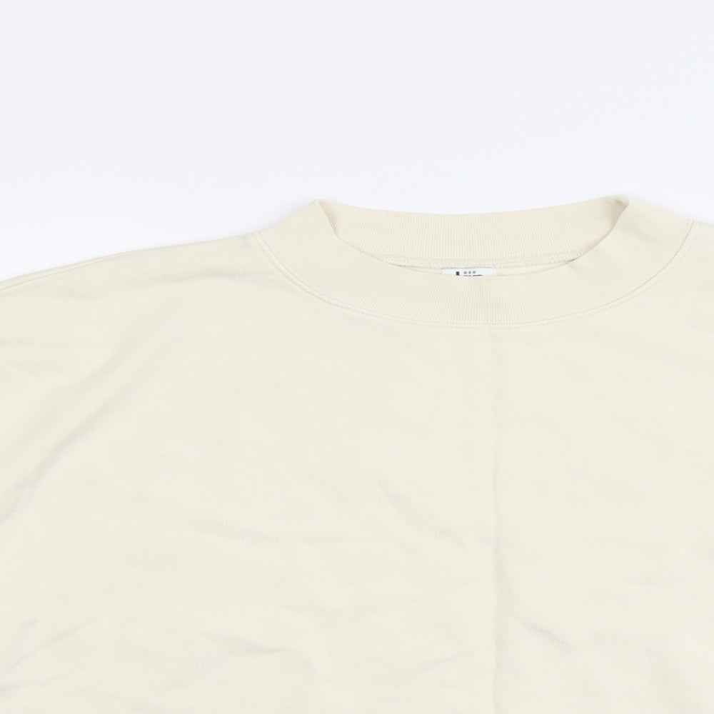 John Lewis Womens Beige Cotton Pullover Sweatshirt Size L Pullover