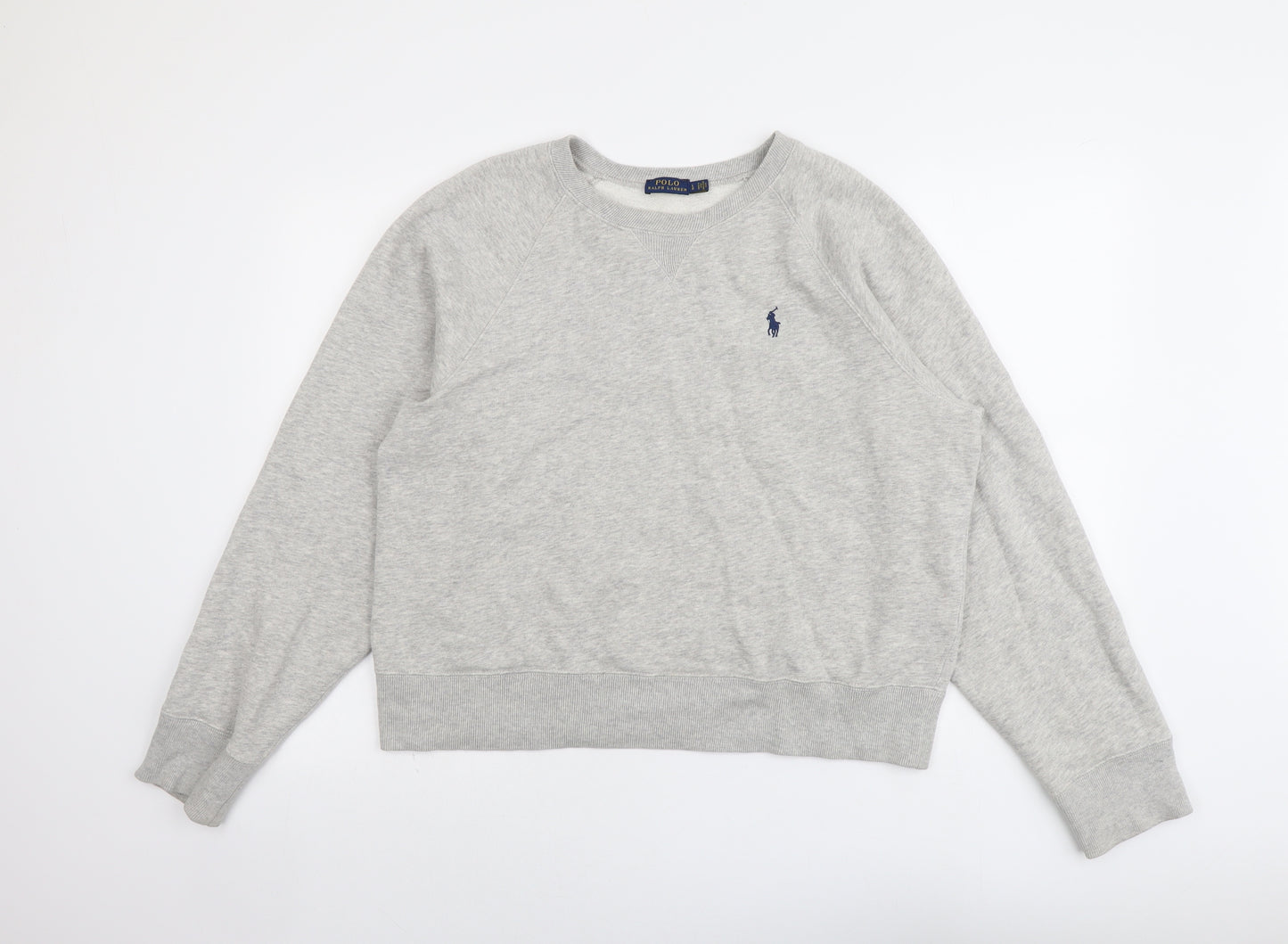 Polo Ralph Lauren Womens Grey Cotton Pullover Sweatshirt Size L Pullover