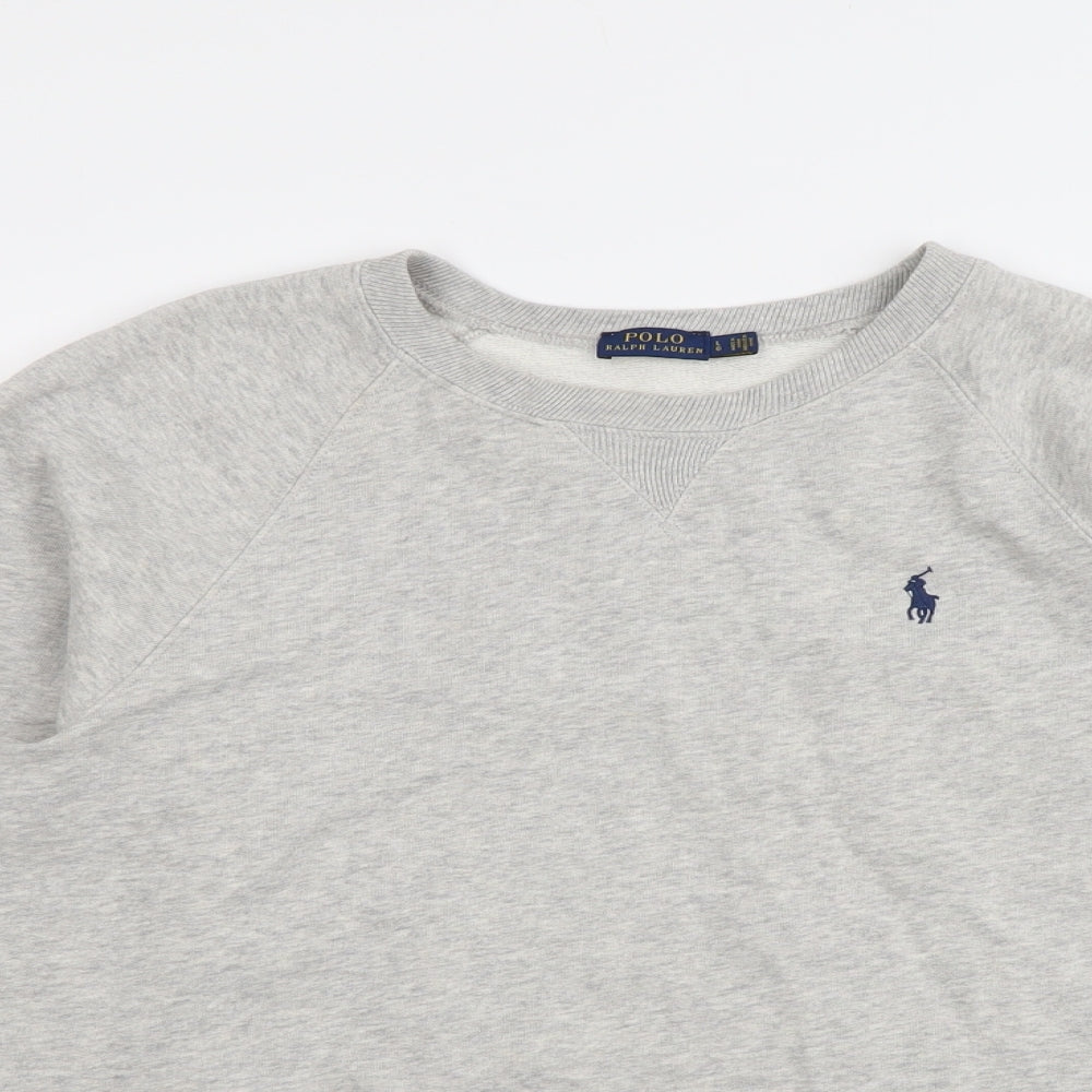Polo Ralph Lauren Womens Grey Cotton Pullover Sweatshirt Size L Pullover