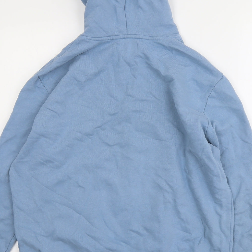 Marks and Spencer Mens Blue Cotton Pullover Hoodie Size L