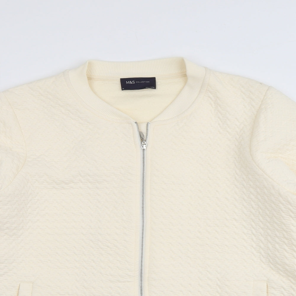 Marks and Spencer Womens Ivory Polyester Full Zip Sweatshirt Size 20 Zip
