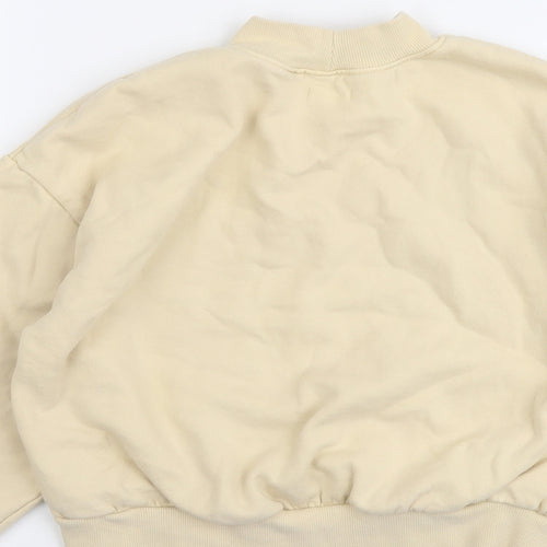 NEXT Girls Beige Cotton Pullover Sweatshirt Size 9 Years Pullover