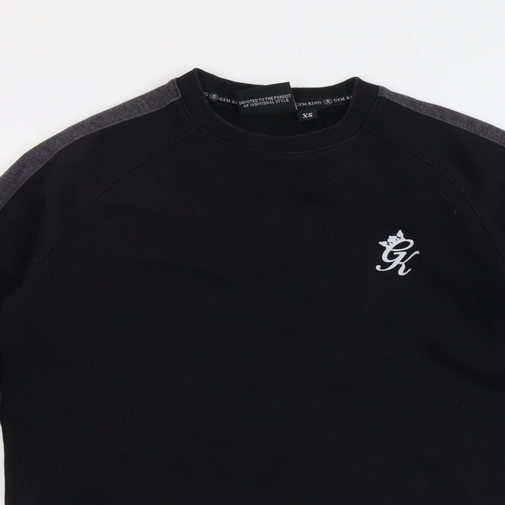 Gym King Mens Black Cotton Pullover Sweatshirt Size XS